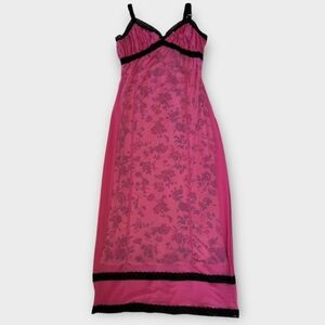 URBAN OUTFITTERS, Pink/Black Floral Maxi Dress
